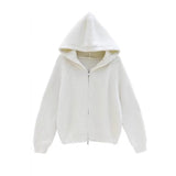Large-Size Design Zipper Knitted Knitted Sweater Women In Autumn With A Korean Version Of Thin Loose Coat Top