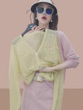 Unique Thin And Breathable Sneer Hollow Knitted Cardigan Summer New Leisure Sun Protection Shirt