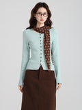Green Single Dress Design Long-Sleeved Knitted Cardigan Women 2026 Autumn And Winter Slimming Inside The Bottom Shirt