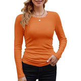 2025 Explosion Of Short-Sleeved Women's Clothing Spring And Autumn Hot Girls Solid Color Round Collar Body Exposed Umbilical T-Shirt Women Fashion