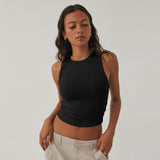 New Y2K Sexy Umbilical Women's Sleeveless Round-Necked Hand-Over Bm Top