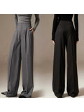 Trousers Trousers Trousers Grinding Bottom Without Ironing Temperament Up High Waist Broad Leg Pants Length Trousers Women