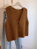 Grey V-Neck Knitted Vest Women's Spring And Autumn 2025 New Autumn And Winter Outside Wearing A Shoulder Sweater Open Shirt