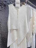 Irregular Hollow Sleeveless Vest Women Wear Knitted Shirts In Summer