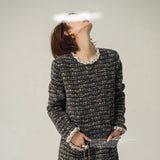 Annual Conference Dress French Retro Round Collar Loose Thin Short Small Xiang Wind Red Dress