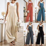 Dili Women's Solid-Colored Strapping Trousers 2025 Summer Loose Broad-Legged Trousers