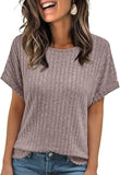 2025 Summer New Explosion Solid Color Collar Pit Casual Short-Sleeved T-Shirt Girl
