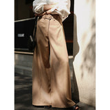 New Set Loose Design With Long-Sleeved Shirt Short Long-Legged Secret Broad Leg Trousers Set