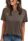 2025 Women's Round Neck New Casual Loose Solid Color Short-Sleeved T-Shirt