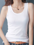 French Chic Cotton Black Vest Lady Suit With Small Slings Summer Sleeveless Tops Wearing Bottom Shirt