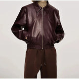 Autumn And Winter Women's Temperament Commuting Style Collar With Long-Sleeved Coat Leather Jacket Woman