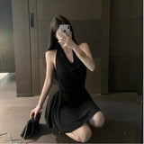 Pin In Lace Fake Two-Piece Neck Dress Women Summer Dress Dress Pure Lusty Style A Short Skirt
