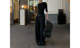 Yazho Old Qianla Aesthetic Minimalist Retro Multi-Season Wear Trousers Loose Straight Trousers Southeast Asia