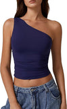 2025 Summer Women's New Sleeveless Shoulder Solid Color Repair Sexy Open-Enavel Vest T-Shirt