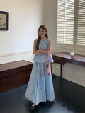 Gentle Style Casual Fashion Suit Women's Spring 2026 New Three-Dimensional Bow Sleeveless Top Dress Two-Piece