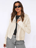 Jacket Splicing Jersey Women's Clothing With Hoodie Tidly Zip Hoodie Short Knitted Shirt
