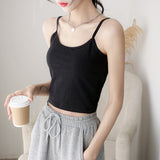 Luo Umbilion Short Repair Pure Cotton Vest Woman Put On A Small Suit With A Hot Girl Sling In Summer