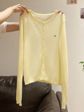 2026 Unique Thin Round-Neck Long Sleeve Sunscreen Cardigan Women's Summer Leisure Single-Dbutton Embroidery Top Coat