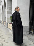 New Autumn And Winter Korean Version Of The Double Buckle Collar Of The Son's Long Coat