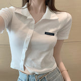 Small Fragrant POLO Shirt Women's Summer Short-Sleeved T-Shirt Ins Tide Design Feel Chic Irregular Short Top