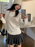 Korean Soft-Masted Skin-Neck Long-Sleeved T-Shirts For Women's Spring Bottoming Shirts Are Loose And Thin Temperament.