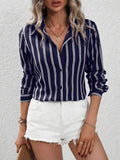 Spring And Summer Women's New Commuting Fashion Fashion Striped Loose Shirt Women Long Sleeves