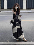 Water Ink Bump New Chinese Sleeveless Sling Dress Summer Vacation Loose Thin V-Neck Dress Fresh And Sweet