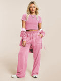 Hot Temperament Commuting Women's Retro Casual Broad Leg Trousers Mop Loose High-Waisted Trousers Wash Trousers