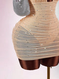 New Solid-Color INS Body-Repair Netting Screen Sexy Hanging Neck-Cutter Ass Skirt Dress Dress Woman