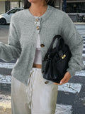 Dili Casual Simple Button Long-Sleeved Coat Sweater Women's 2025 Autumn And Winter