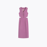 Spring And Summer Dress Gao-Class Temperament Elegant Dress Purple Sleummer Vest Vest Dress Dress Woman
