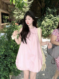Sweet And Fluffy Sleeveless Vest Dress 2026 New French Temperament Small Pink Short Dress Fresh Sweet