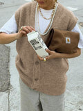 Dili Casual Simple Button Vest Vest Wool Women's Clothing 2025 Autumn And Winter