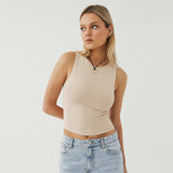 New Y2K Sexy Umbilical Women's Sleeveless Round-Necked Hand-Over Bm Top