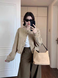 Vintage Fashion Jacket Women's Spring 2026 New Baseball Suit Loose Thin Buckle Minimal Coat