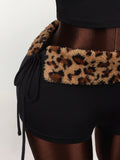 New Crash-Colored INS Leopard-Repair Sexy Hot Spicy Brae Blouse Shorts Suit