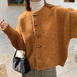 Early Autumn Knitted Shirt Coat Women's Spring And Autumn Loose Lazy High Sense 2025 New Top Retro Sweater Thick