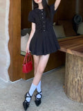 College Style White Shirt Dress Women's Dress 2026 New Summer Small 100-Fold Skirt Dress Set