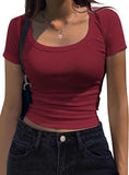 2025 New Round Collar Short-Sleeved Jersey Women's Casual Sexy Knitted Street