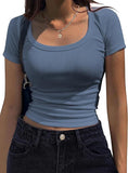 2025 New Round Collar Short-Sleeved Jersey Women's Casual Sexy Knitted Street