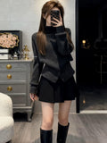 Old Money Wind High Collar Knitted Knitted Shirt Women's Autumn And Winter Bottom Waist Temperament Retro High-End Sweater Inside The Top