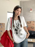 2026 Korean Version Of The New Cute Puppy Printing Design Slimming Short-Sleeved T-Shirt Woman Super Good-Looking Top