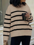Dili Casual Striped Wool Long-Sleeved Top Sweater Women's Clothing 2025 Autumn And Winter