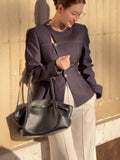 Spring 2026 New Design Round-Neck Shirt Imitation Denim Blouse Burst Recommended