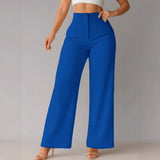 Women's New Casual Style Feeling Solid Broad-Legged Trousers Trousers Trousers Trousers