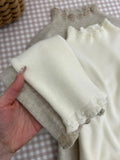French Lace Half-High Collar Knitted Bottom Shirt Soft Soft Gentle Wind Sweater Women Autumn And Winter New Body Repair