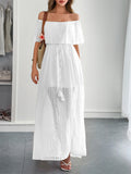 Dili Temperament Elegant Braid Waist Short-Sleeved Women's Dress Dress Women's Dress 2025 Summer