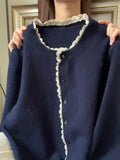 Korean Early Autumn Atmosphere Wearing A Knitted Shirt On The Top Of The Women Loose Lace Lazy Sweater Coat