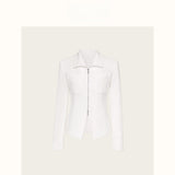 2026 Spring New 'Virtual Character' South Korea Flattened Double-Headed Zipper Shirt Double-Folded Leg Pants