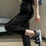 Fast-Drying Ice Silk Sweatpants Women's Summer Thin 2025 New Explosion Of High-End Casual Pants Mesh Cold Pants